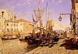 Hans Herrmann Along A Venetian Canal painting